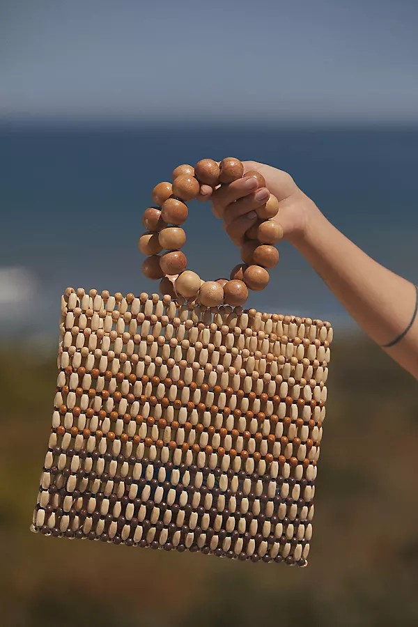 Riley Wood Bead Bag | Anthropologie (US)