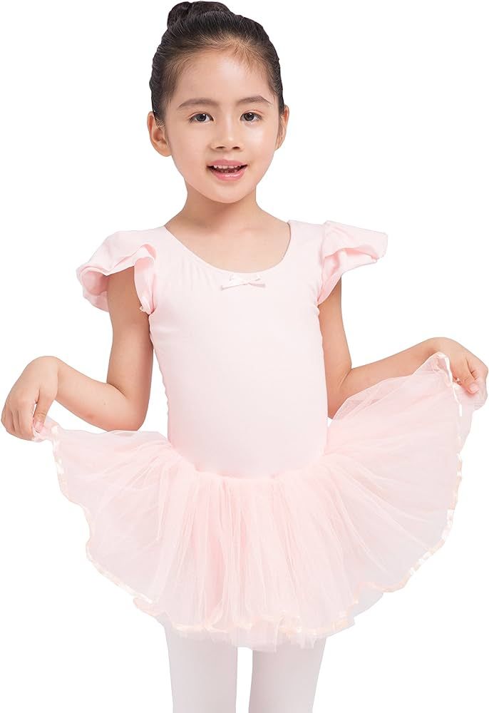 Dancina Girls Skirted Leotard Tutu Ballet Dance Dress Cotton Front Lined | Amazon (US)