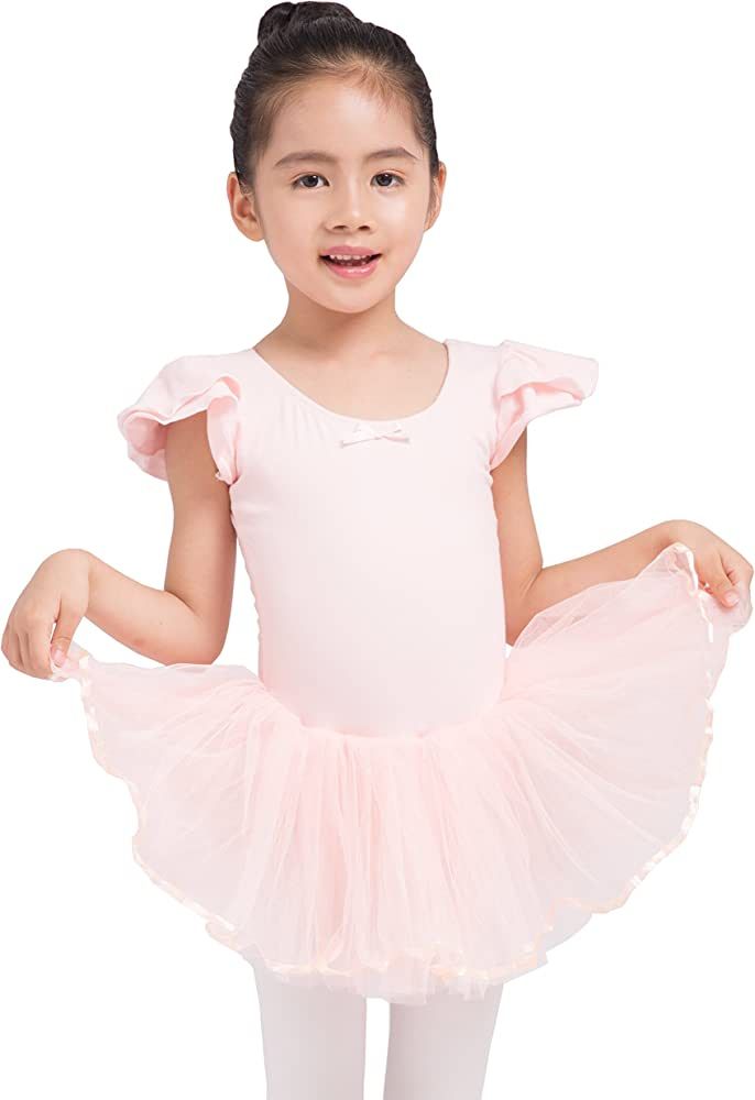 Dancina Girls Skirted Leotard Tutu Ballet Dance Dress Cotton Front Lined | Amazon (US)