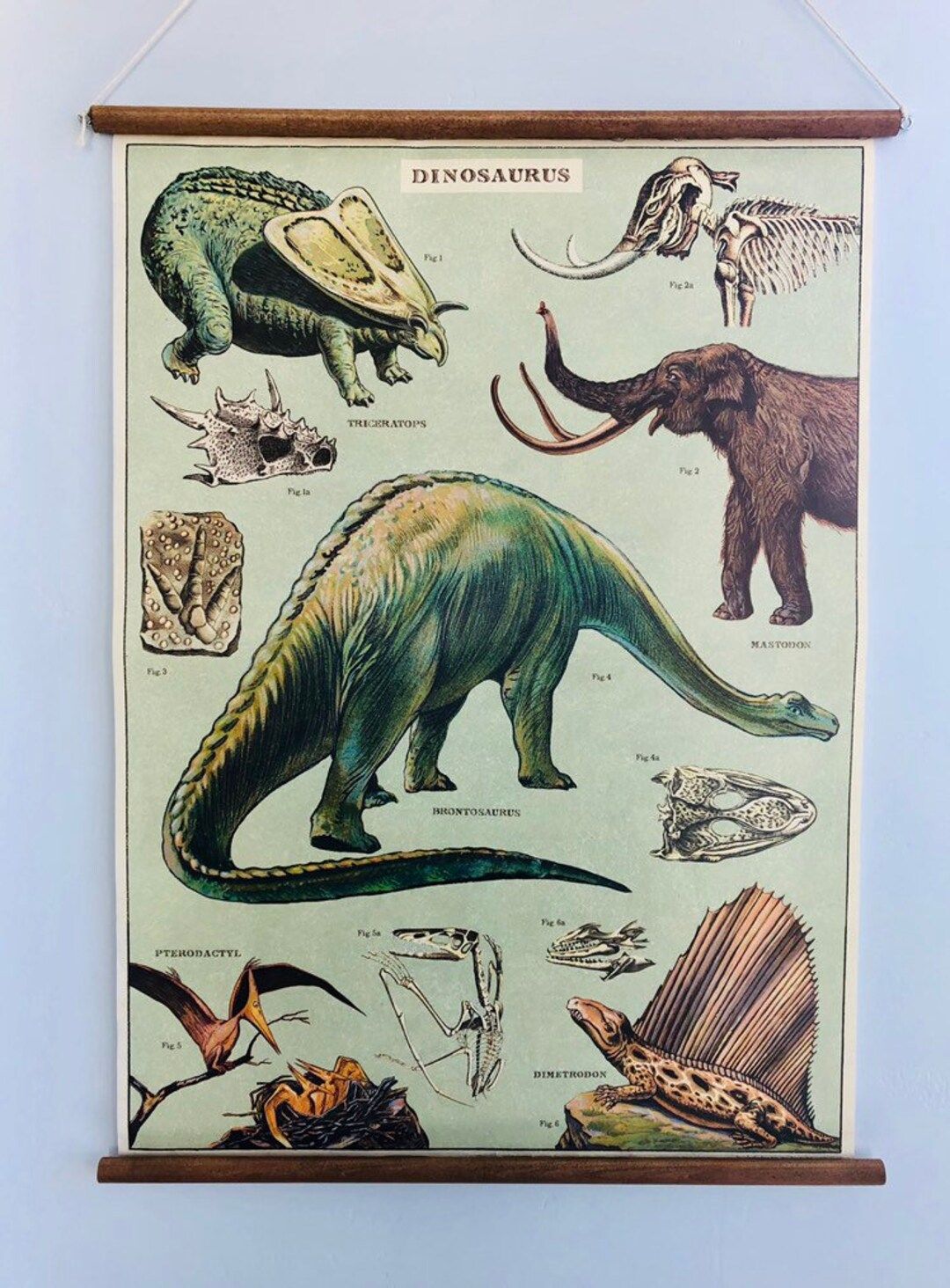 Ready to Hang Vintage Style Dinosaur Poster - Etsy | Etsy (US)