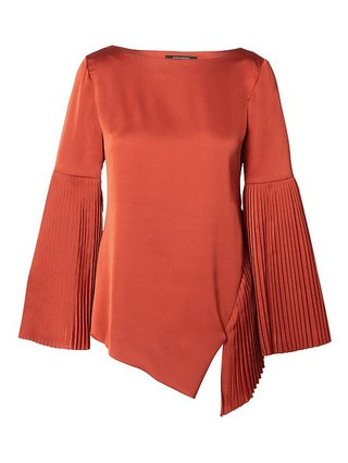 Banana Republic x Olivia Palermo | Pleated Bell-Sleeve Top | Banana Republic US