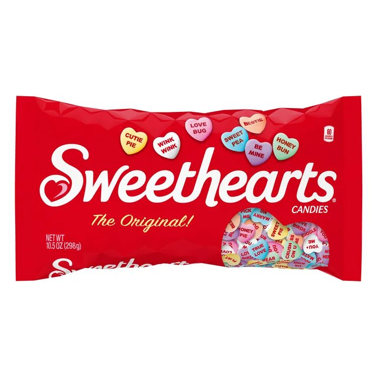 Sweethearts Valentine Conversation Hearts, Fruit Candy, 10.5oz Bag - Walmart.com | Walmart (US)