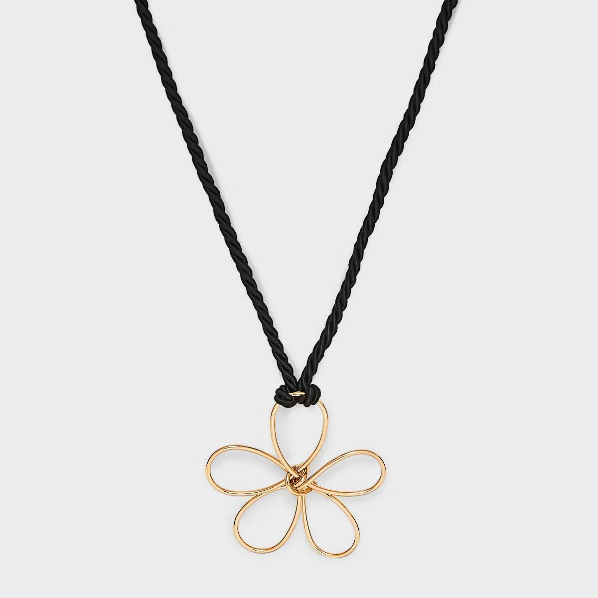Cord with Wire Flower Choker Necklace - Wild Fable™ Black/Gold | Target