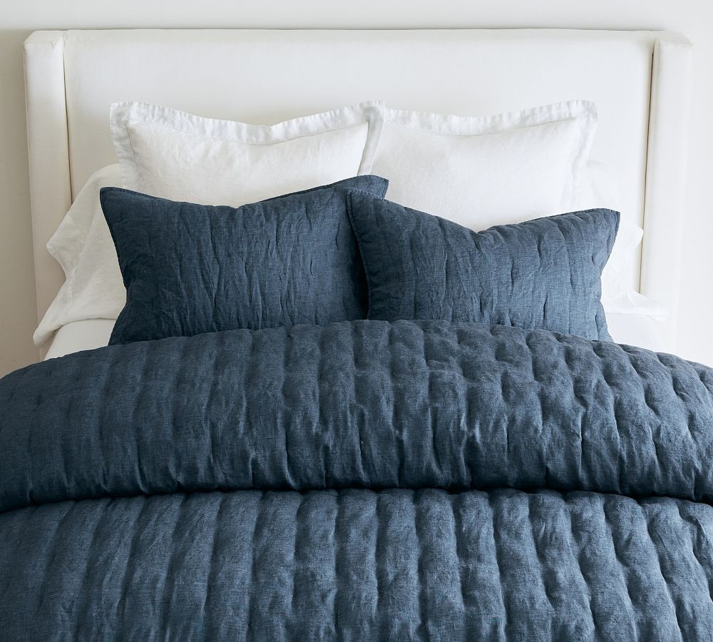 Belgian Flax Linen Tufted Quilt & Shams | Pottery Barn (US)