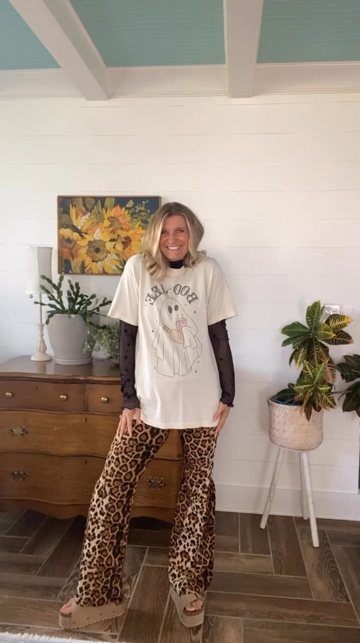 Fun graphic tee for Halloween + some funky pants to style with = 👻 

#LTKSeasonal #LTKHalloween #LTKVideo