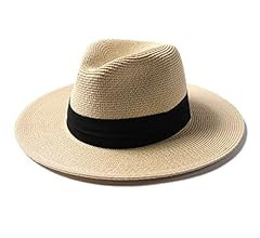 FURTALK Panama Hat Sun Hats for Women Men Wide Brim Fedora Straw Beach Hat UV UPF 50 | Amazon (US)