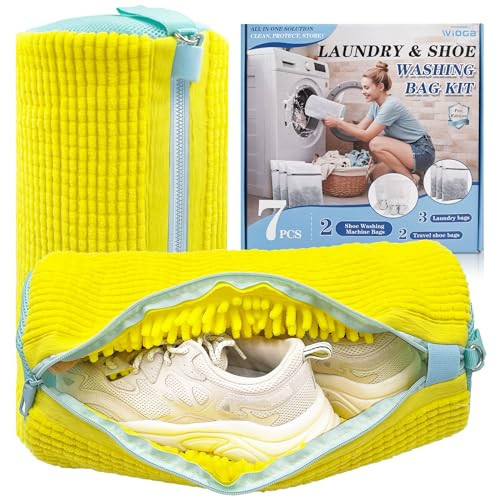 3-IN-1 Laundry & Shoe Washing Machine Bag Kit : Laundry Shoe Bag for Washer and Dryer,Reusable Shoe Cleaning Bag for Sneakers,Tennis,Self-locking Zipper & Microfiber,Include 3 Laundry Bag & 2 Shoe Bag | Amazon (US)