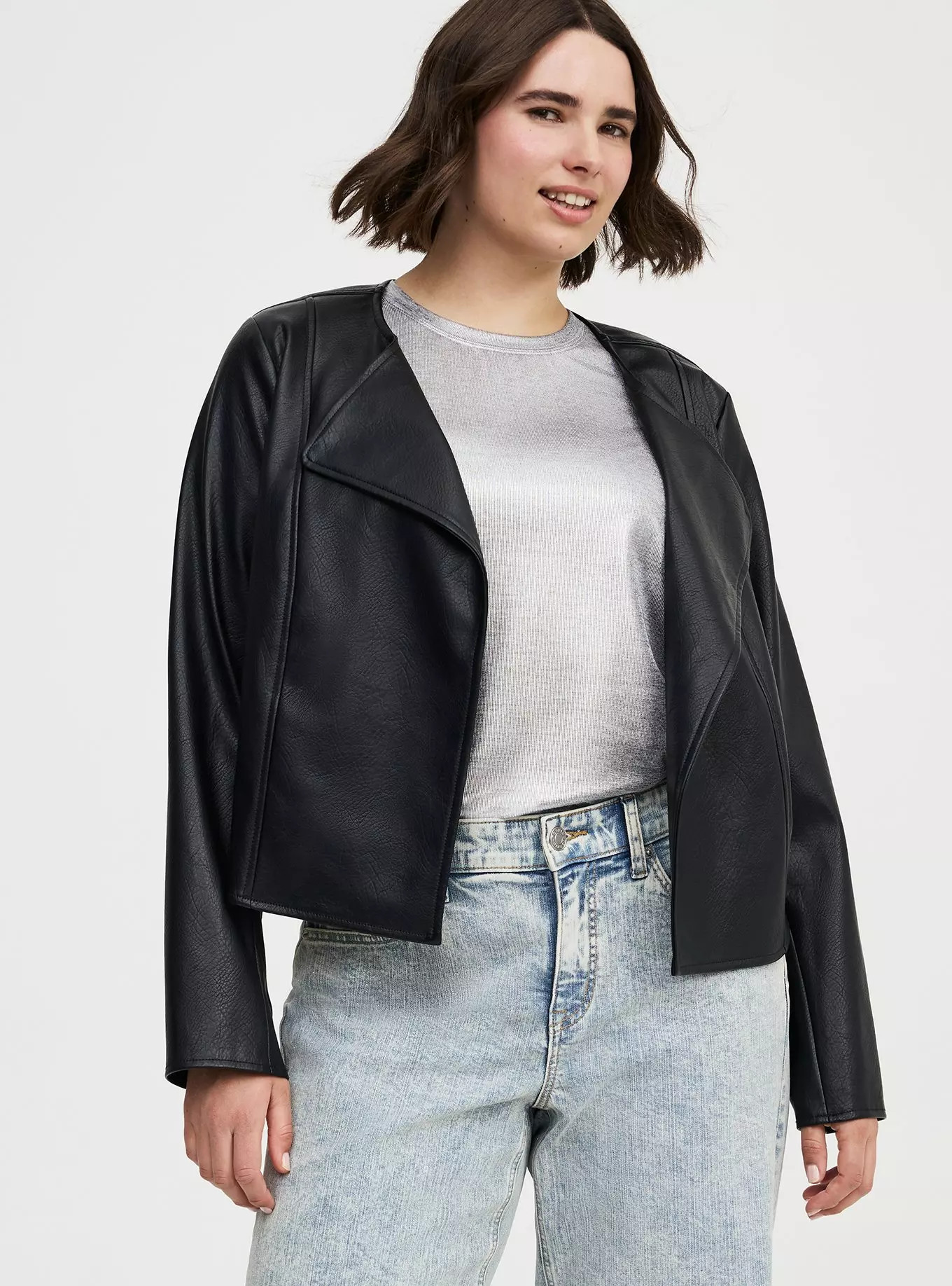 Collarless Open Front Moto | Torrid (US & Canada)