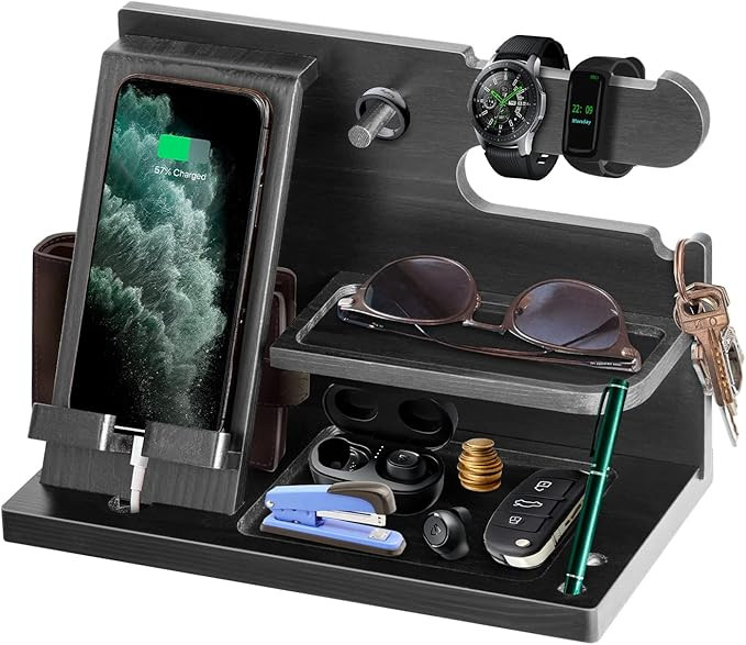 Gifts for Men Wood Phone Docking Station Fathers Day Dad Gifts from Wife Daughter Son,Mens Gifts ... | Amazon (US)