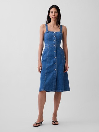 Denim Button-Front Midi Dress | Gap (US)