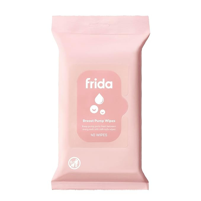 Frida Mom Breast Pump Wipes, Multi-Surface Cleaner, Removes Breastmilk Residue, Made with Food-Gr... | Amazon (US)