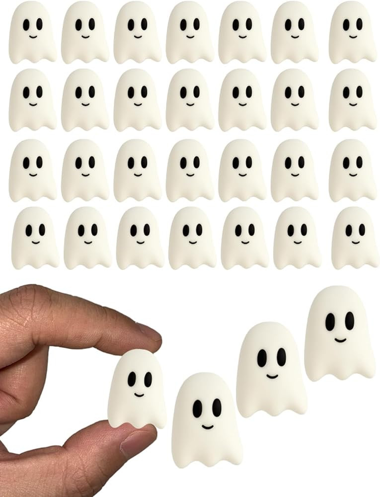 60PCS Ghost Flatback Resin Charms – Halloween Mini Kawaii Grimace Ghost Cabochons for DIY Craft... | Amazon (US)