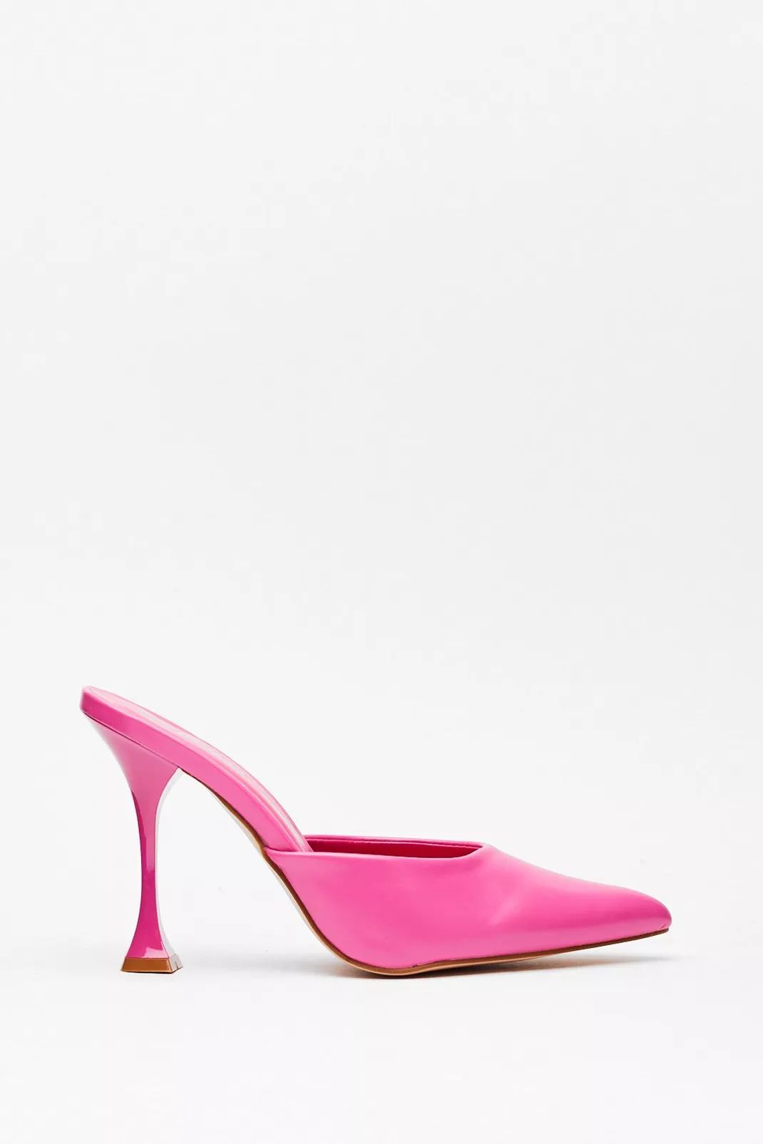 Pointed Faux Leather Stiletto Mules | Nasty Gal (US)