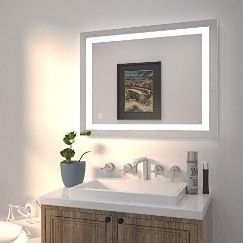 HAUSCHEN HOME 36x28 inch LED Bathroom Wall Mounted Mirror with High Lumen+CRI 95 Adjustable Color... | Amazon (US)