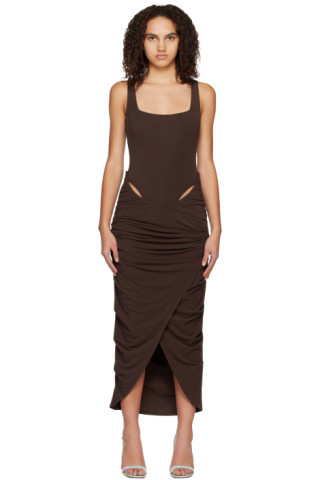 Paris Georgia - Brown Mariah Midi Dress | SSENSE