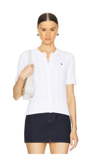 Short Sleeve Cardigan in White | Revolve Clothing (Global)