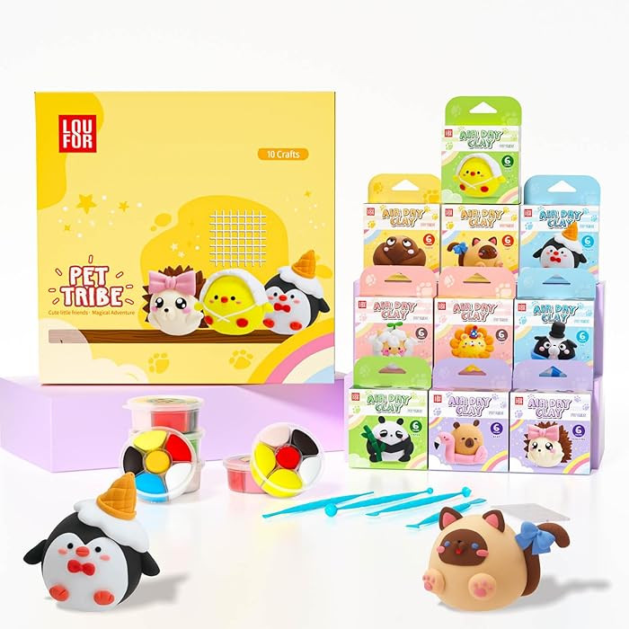 Air Dry Clay for Kids - Modeling Clay Kits, Ultra Light & Soft, Safe & Non-Toxic, 10 Boxes DIY Mo... | Amazon (US)