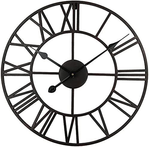 Timelike Large Decorative Wall Clock, European Industrial Roman Numeral Metal Wall Clock Home Dec... | Amazon (US)