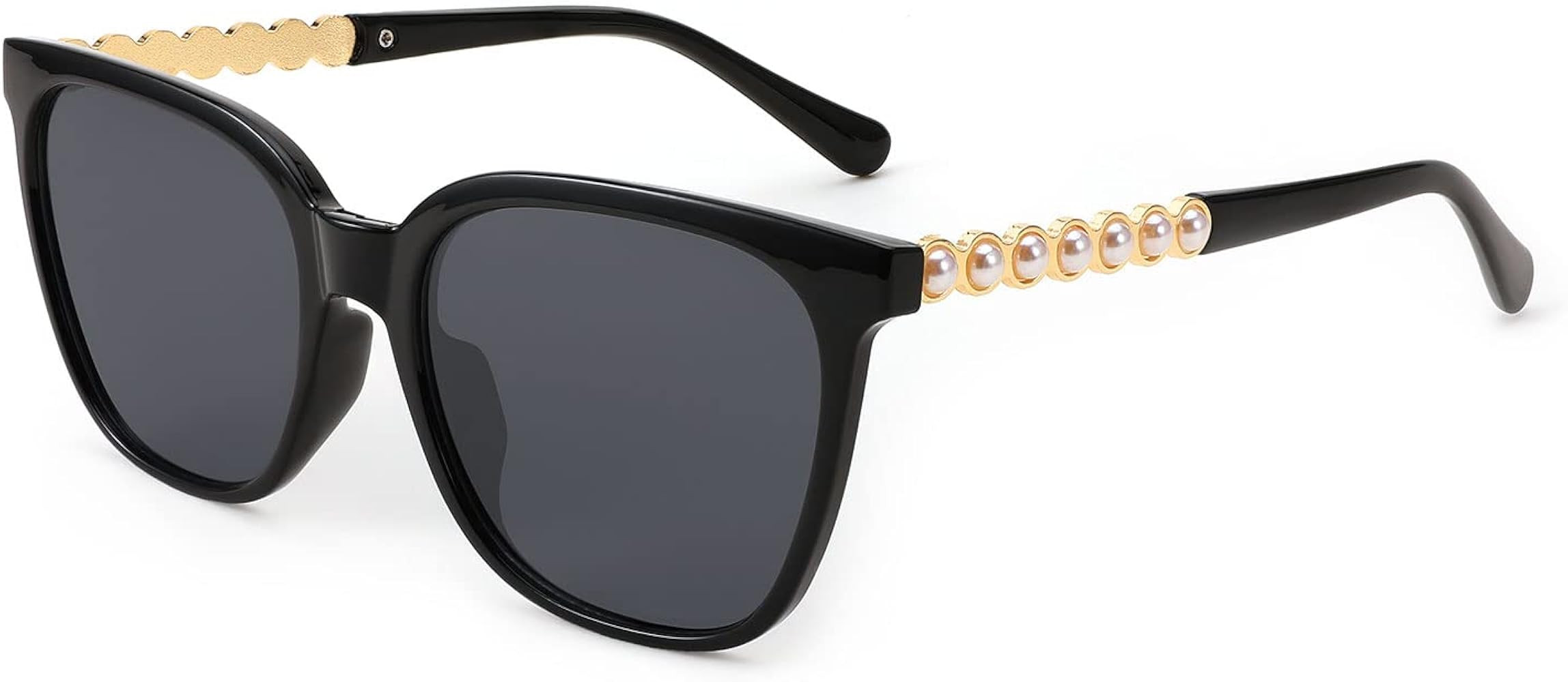 Louriy Retro Square Sunglasses for Women Pearls Arm Vintage Fashion Shade Travel Driving UV Prote... | Amazon (US)