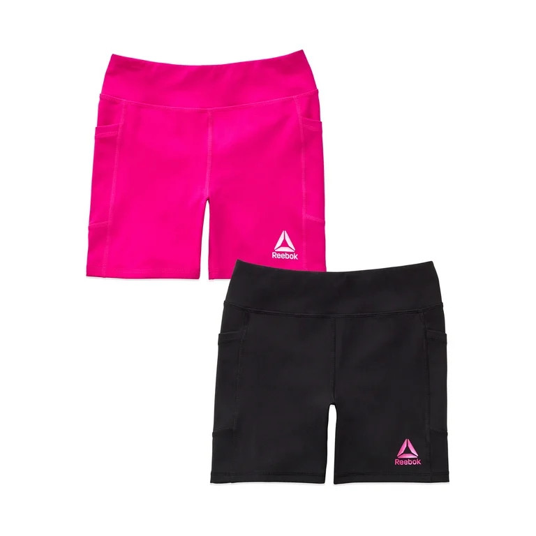 Reebok Girls Spirit Active Bike Shorts, 2-Pack, Sizes 4-18 | Walmart (US)