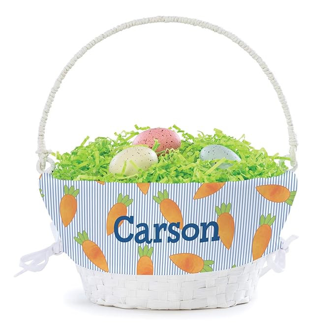 Personalized Easter Egg Basket for Boy with Handle and Custom Name | Carrot Easter Basket Liners ... | Amazon (US)