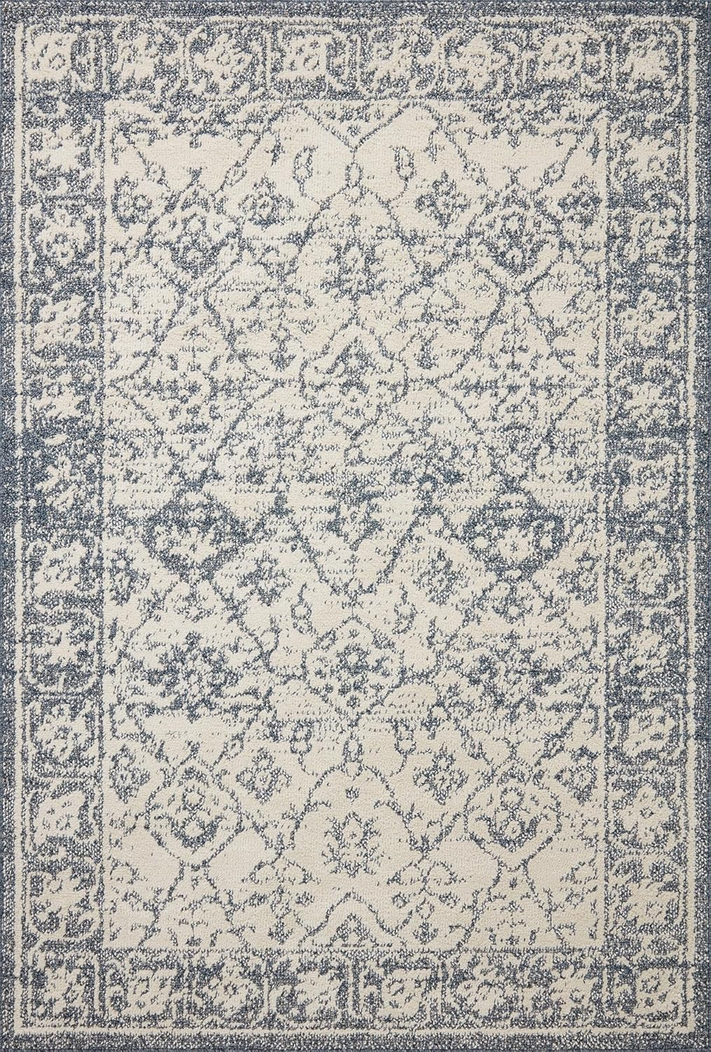 Loloi Magnolia Home by Joanna Gaines Gigi Collection GIG-02 Ivory/Blue 7'-10" x 10' Area Rug | Amazon (US)