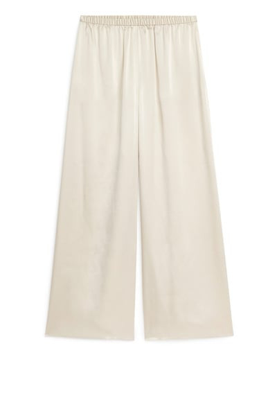 Silk Trousers – Light Beige – Women – ARKET GB | Arket UK