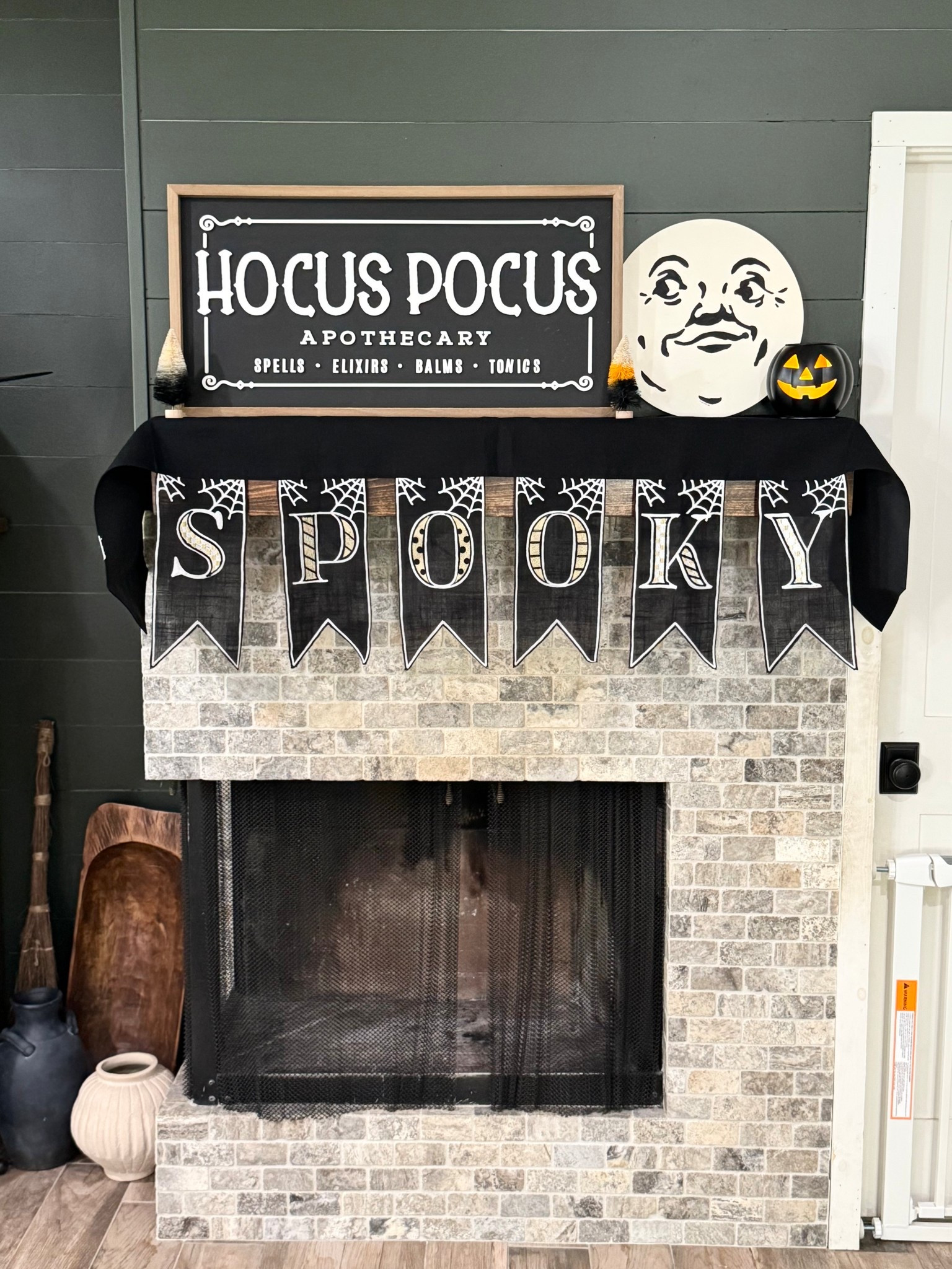 Halloween mantle, Halloween mantle scarf, witch wall decor, hocus pocus wall decor, moon face wall, pumpkin candle, Halloween decor, Halloween decorations 

#LTKHome #LTKSeasonal #LTKHalloween
