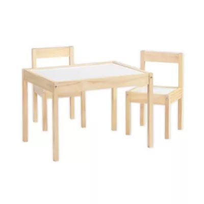 Baby Relax® Percy 3-Piece Kids Table and Chair Set in Natural/White | Bed Bath & Beyond