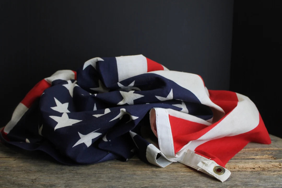 Vintage 50 Star Cotton Flag // United States Flag // 35" x 56" | Etsy (US)