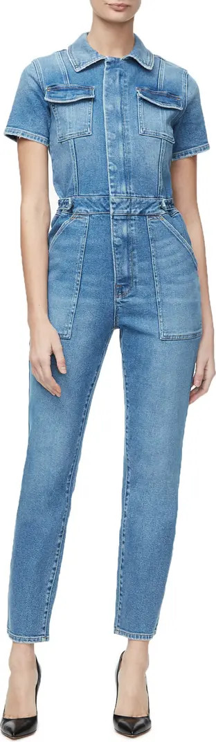 Denim Military Bodycon Jumpsuit | Nordstrom