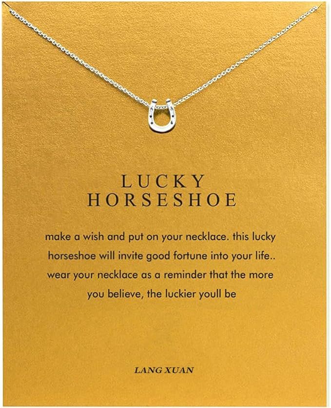 LANG XUAN Message Card Compass Pendant Necklace Friendship Sun Good Luck Elephant Starfish Pendan... | Amazon (US)