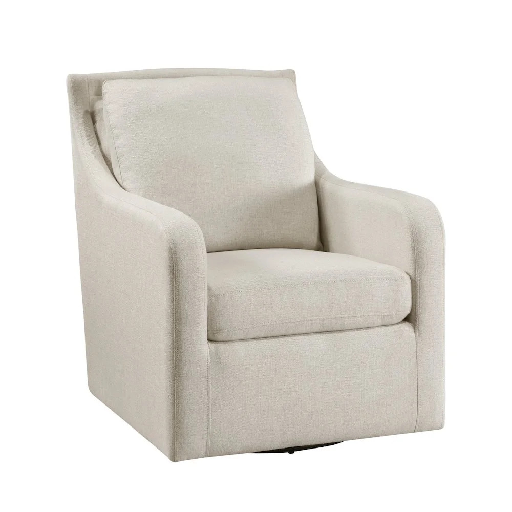 Lexicon Claymont Fabric Upholstered Swivel Chair in Beige | Walmart (US)