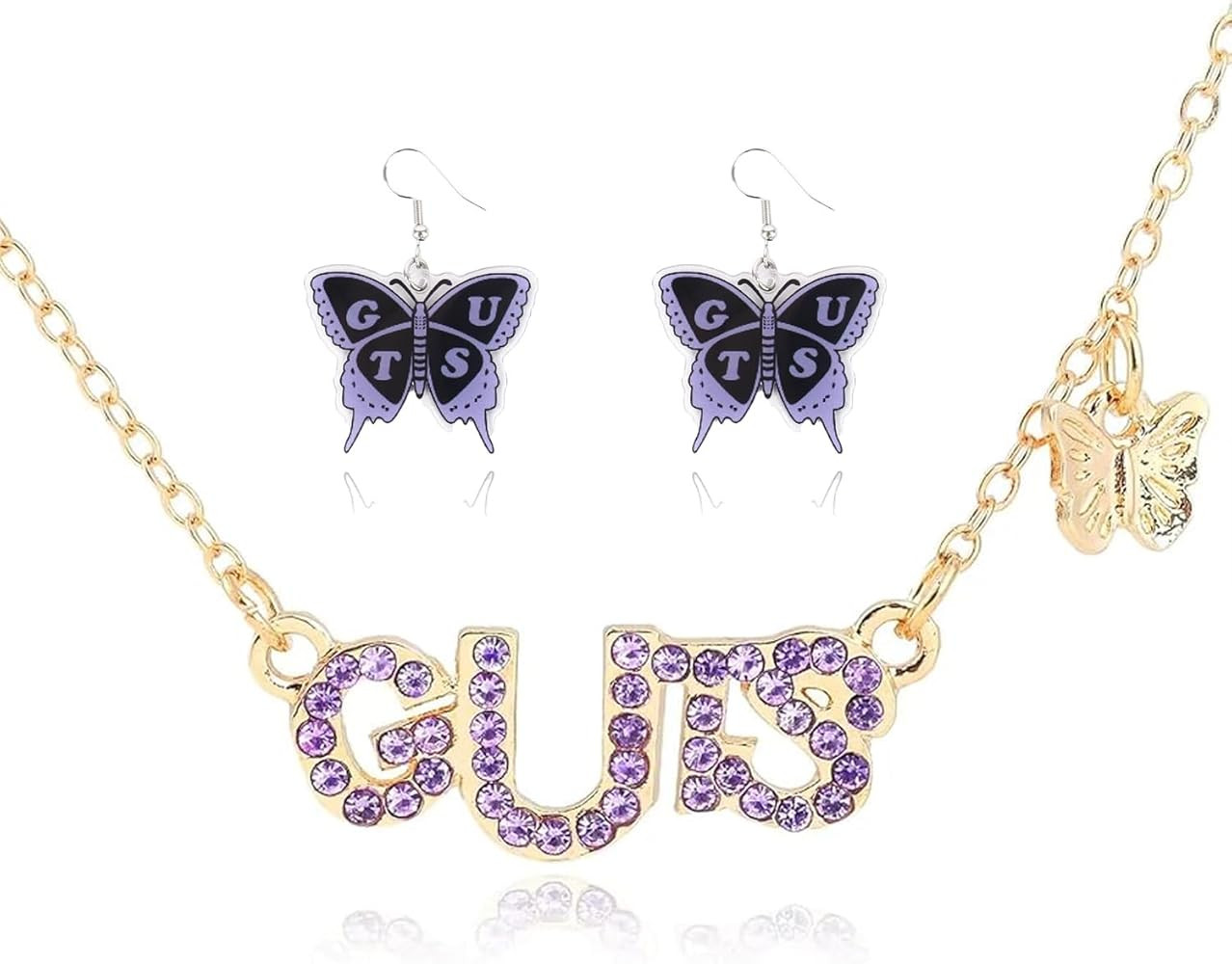 2Pcs Olivia GUTS Album Concert Inspired Necklace Pendant And Purple Butterfly Earrings Set for Wo... | Amazon (US)