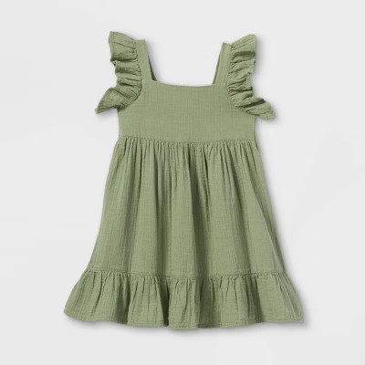 Toddler Girls' Tiered Ruffle Sleeve Dress - Cat & Jack™ | Target
