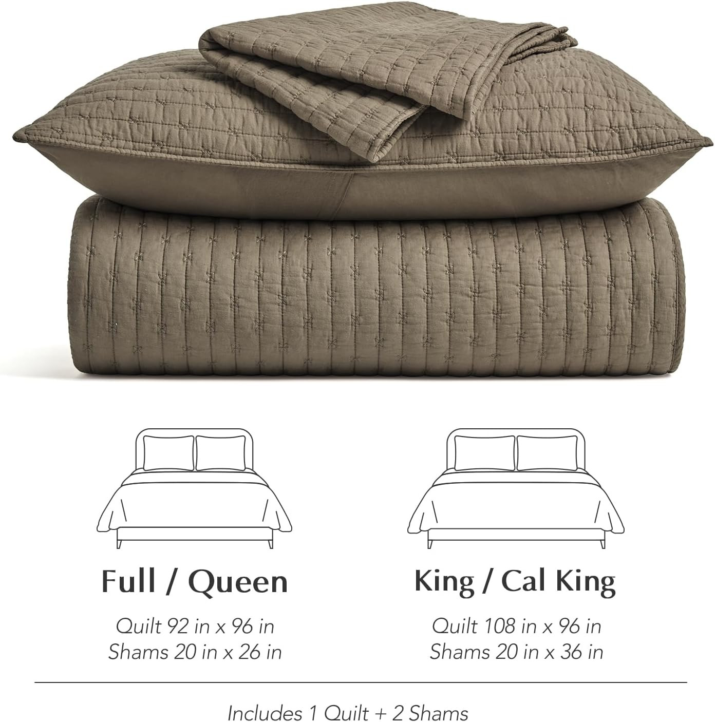 EVERGRACE Cross Stitch Pre-Washed Cotton Quilt Bedding Set King Size, Oversized 3 Pieces Lightwei... | Amazon (US)