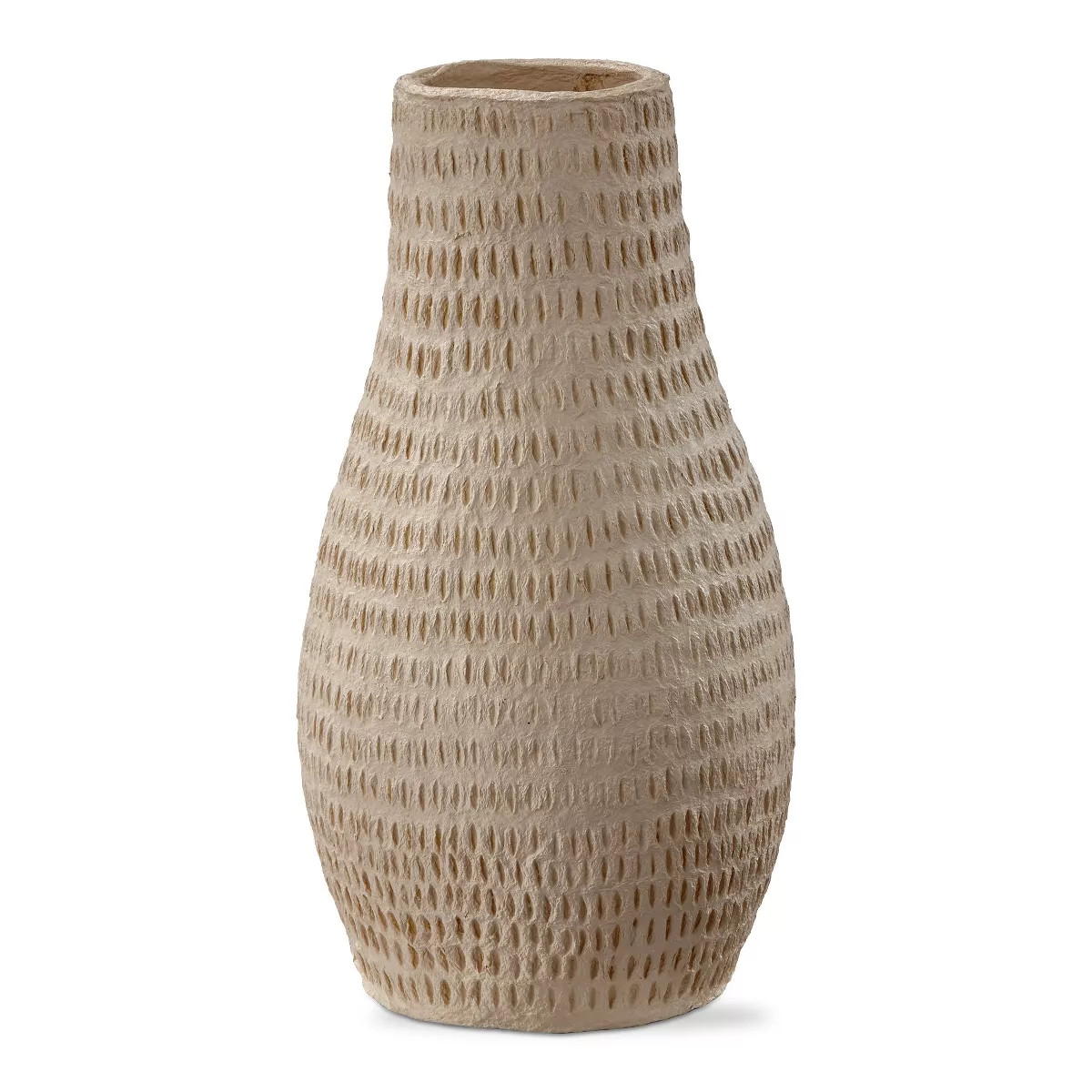 TAG Paper Mache Cream Decorative Indoor Vase, 6.0L x 6.0W x 10.5H inches | Target