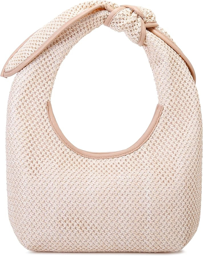 Summer Straw Bag for Women, Retro Woven Shoulder Bag Top-handle Rattan Bags Travel Beach Totes Ba... | Amazon (US)