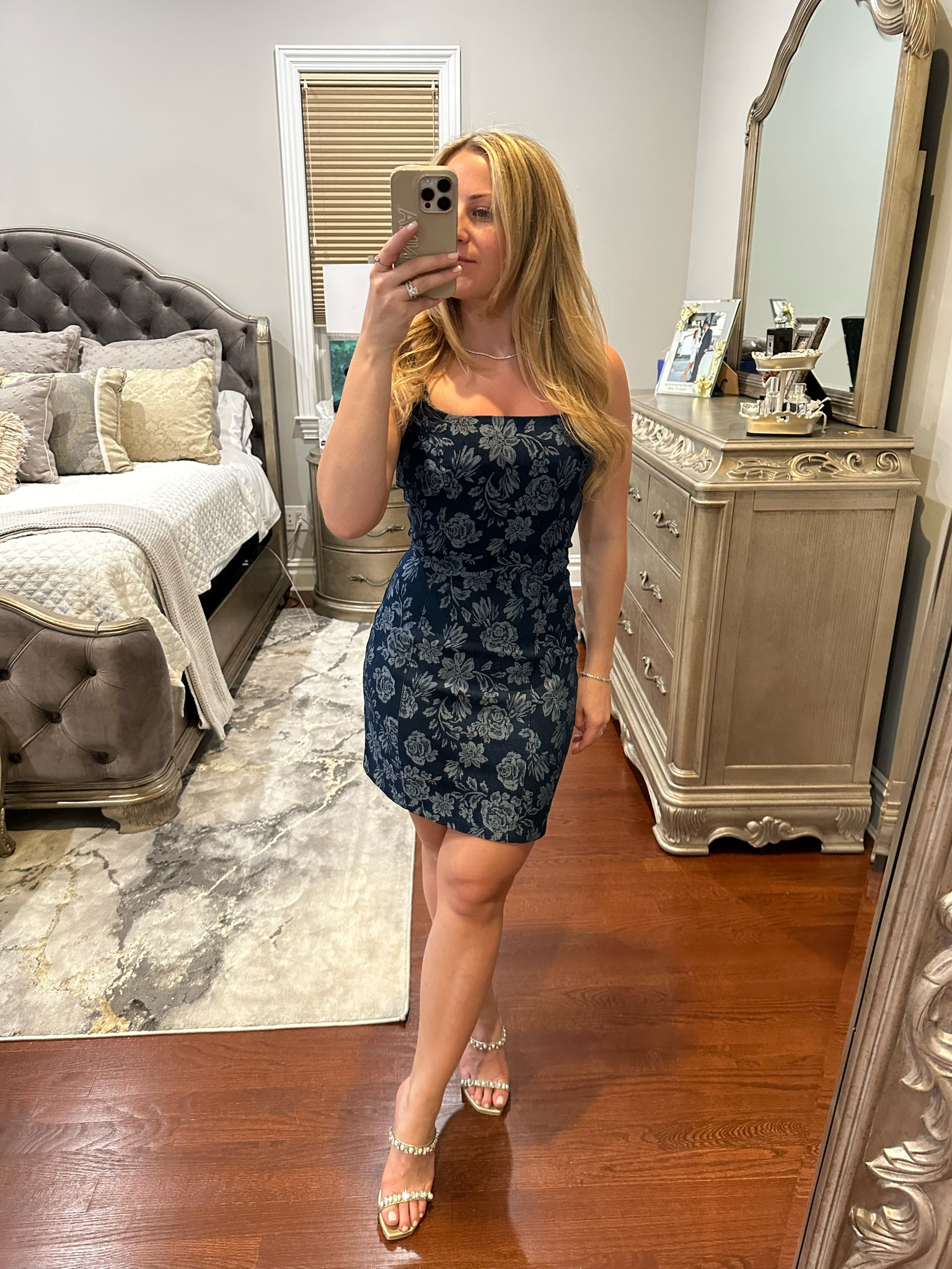 Denim floral dress 

#LTKsalealert #LTKSeasonal #LTKunder100