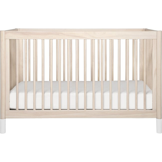 Babyletto | Gelato 4-in-1 Convertible Crib, White Feet w/ Toddler Bed Conversion Kit, Washed Natural | Maisonette | Maisonette