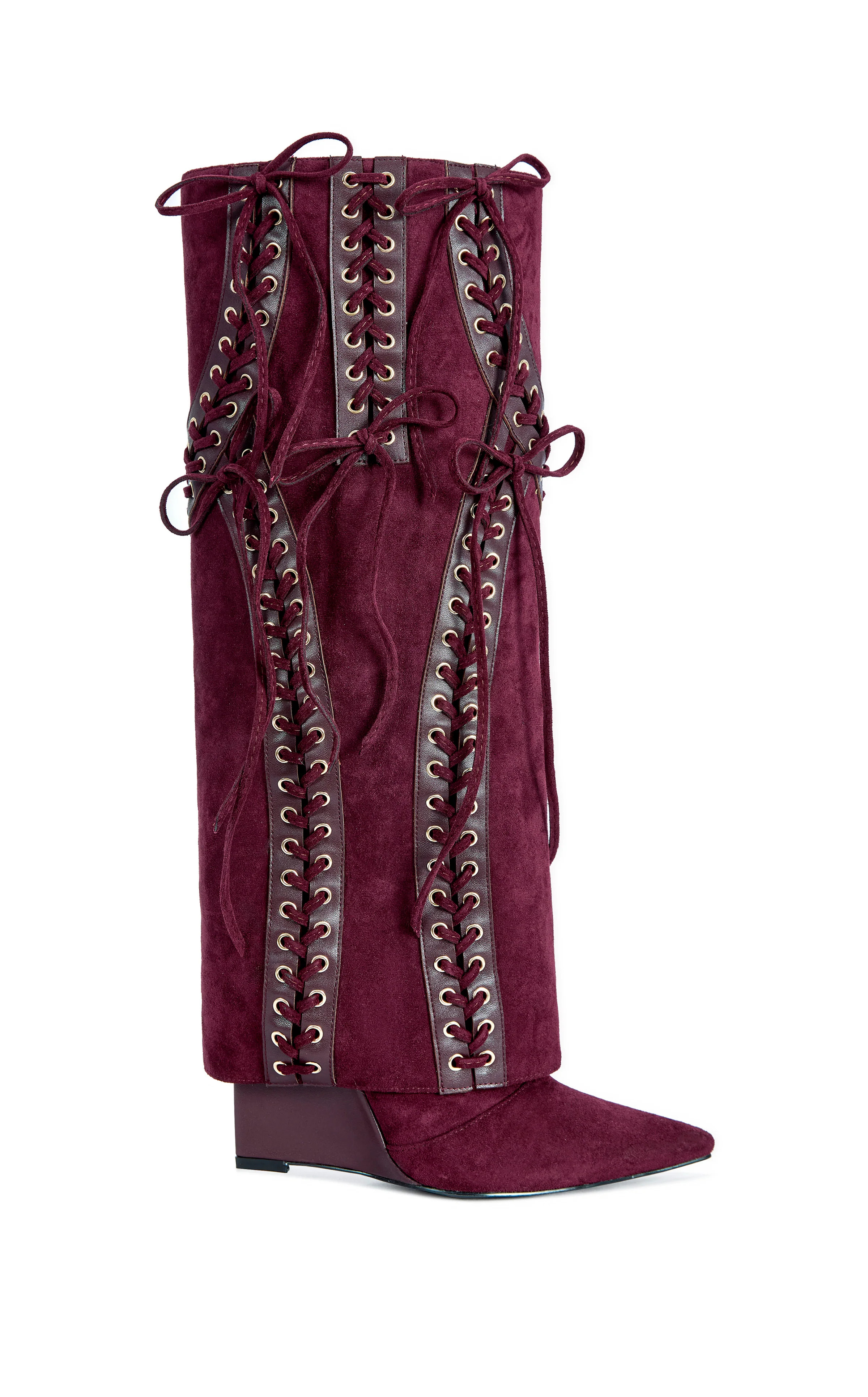 MANTEGNA-PLUM WEDGE BOOT | Azalea Wang