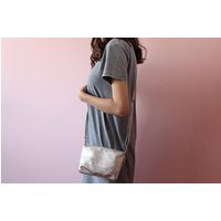 Silver Leather Small Crossbody Bag, Evening Hand Bag, Wistlet Bag | Etsy (US)