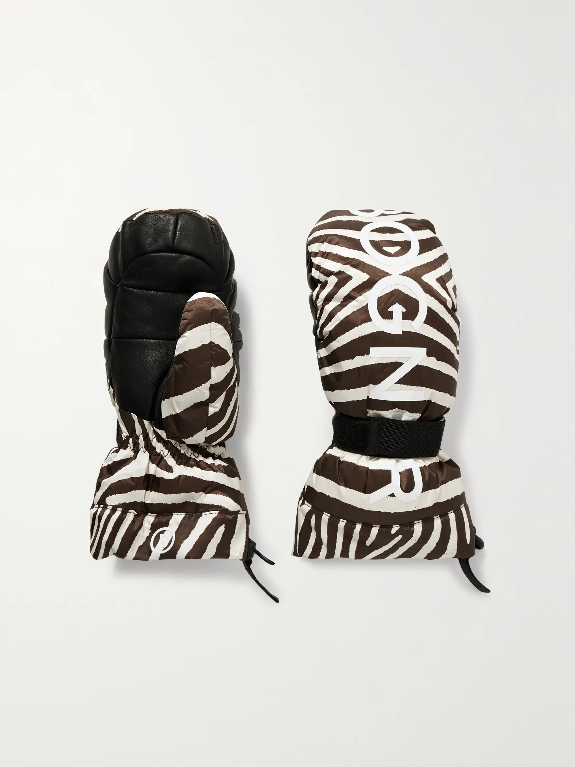 BOGNER Orella leather-trimmed padded zebra-print shell ski gloves | NET-A-PORTER | NET-A-PORTER (US)