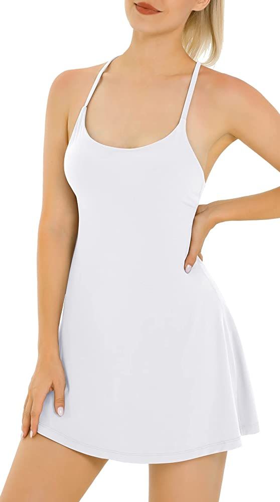 Heathyoga Womens Tennis Dress with Shorts Underneath Workout Dress with Pockets Athletic Dress Ex... | Amazon (US)