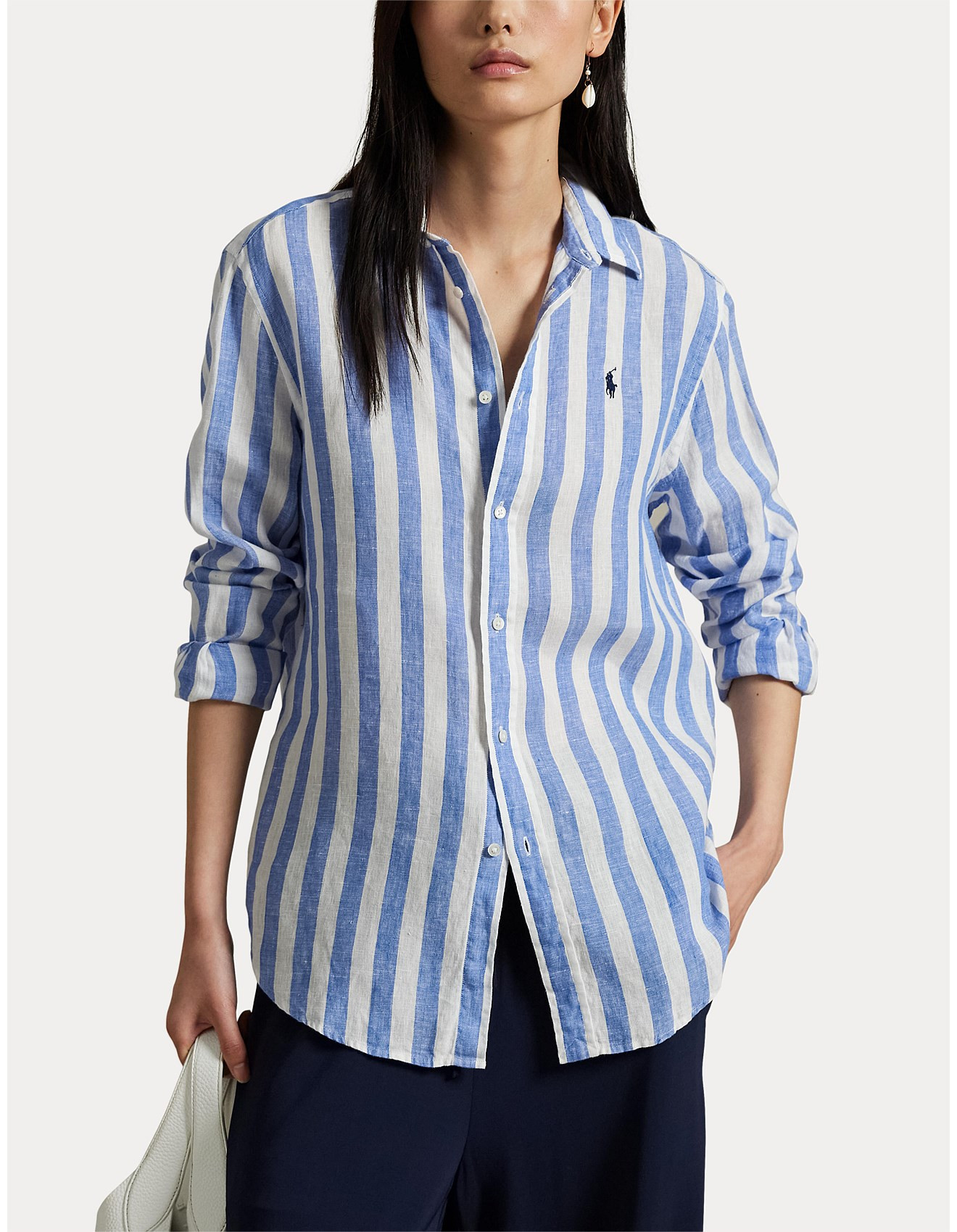 CLASSIC FIT STRIPED LINEN SHIRT | David Jones (Australia & New Zealand)