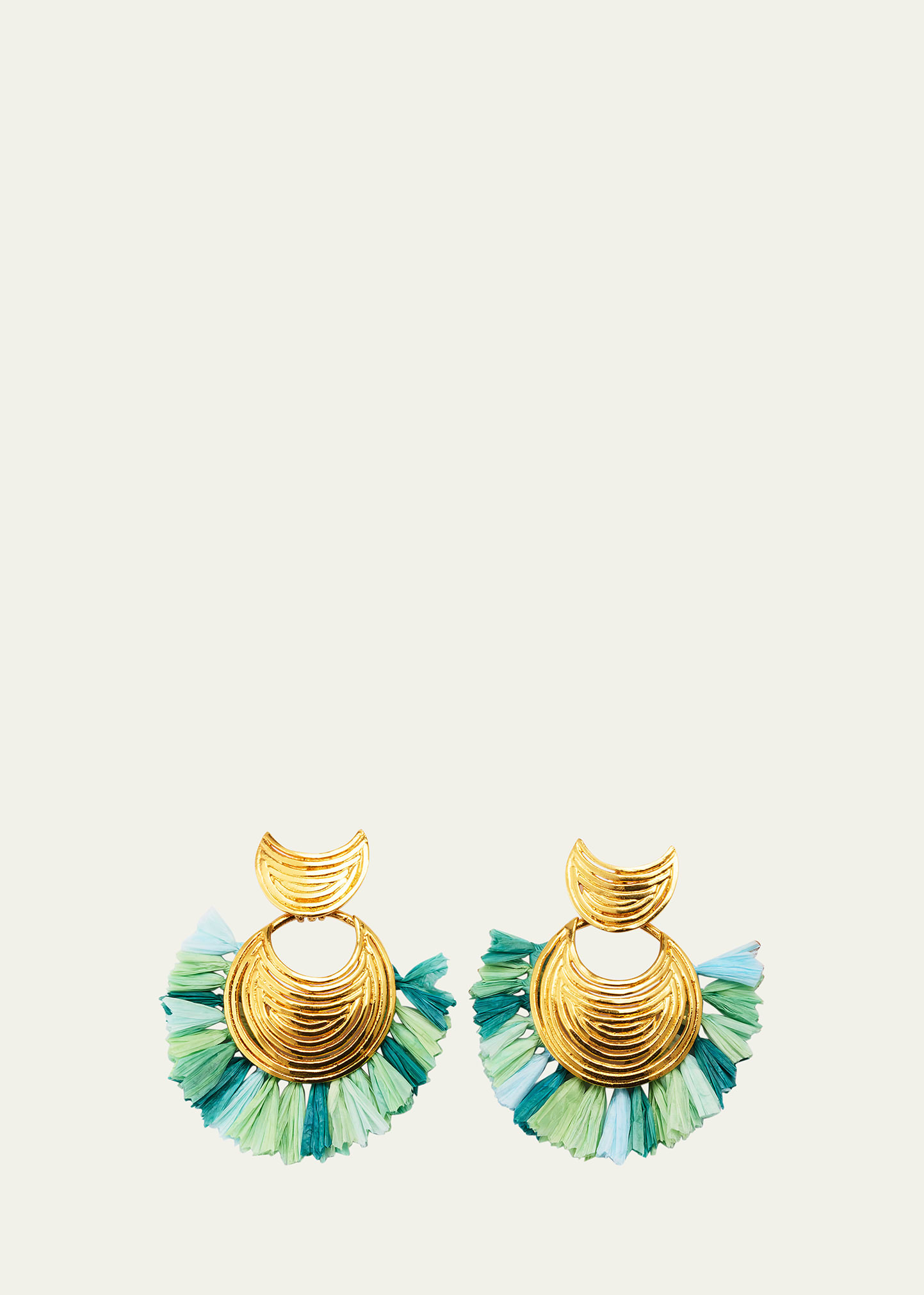Gas Bijoux Mini Luna Wave Drop Raffia Earrings, Brown-Gold | Bergdorf Goodman