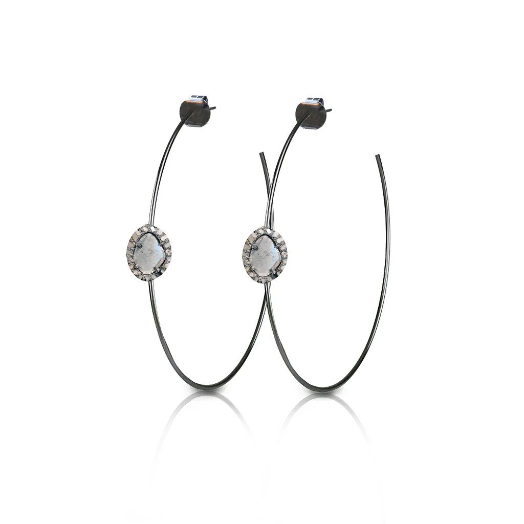 Sliced Diamond Hoops | S. Carter Designs