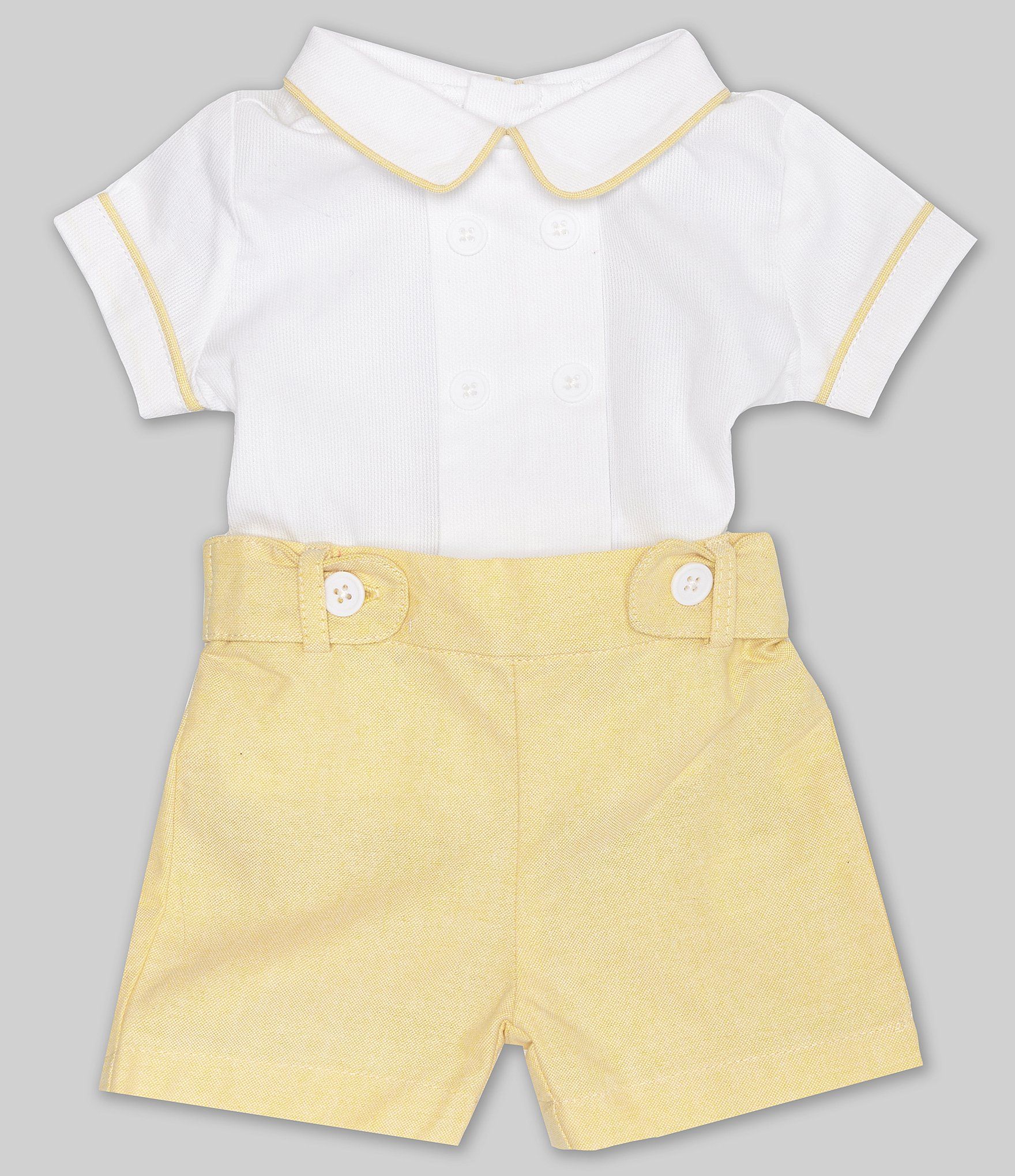 Baby Boys Newborn-24 Months Peter Pan Collar Short Sleeve Shirt & Woven Short 2-Piece Set | Dillard's