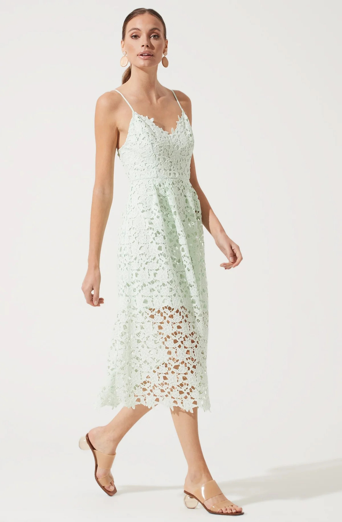 Lace A Line Midi Dress | ASTR The Label (US)