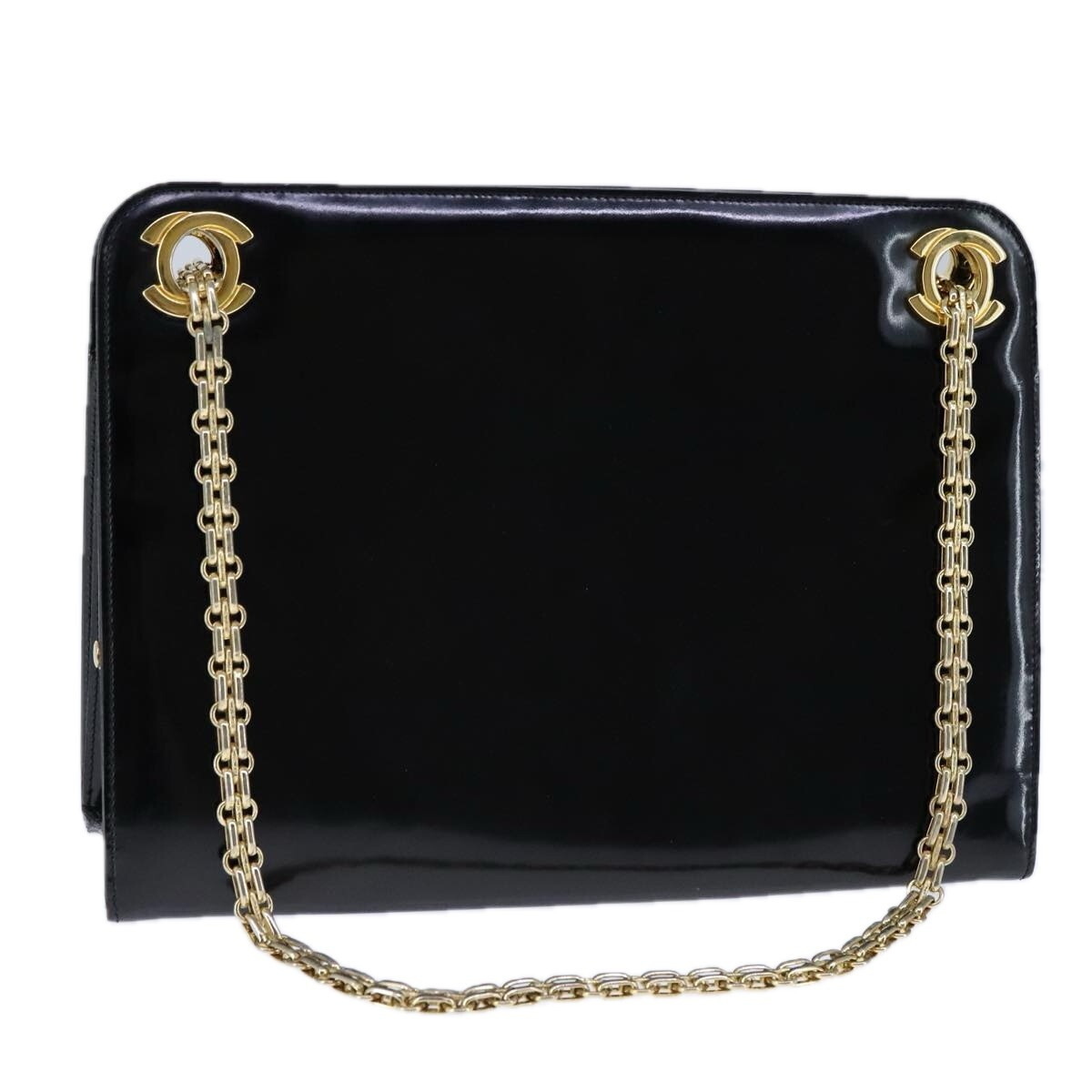CHANEL Chain Shoulder Bag Patent leather Black Gold CC Auth bs21126  | eBay | eBay US